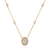 diamond halo necklace with diamonds on chain