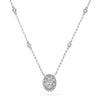 oval halo diamond necklace