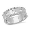 marquee and round diamond band ring
