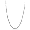 white gold tennis necklace on paperclip chain