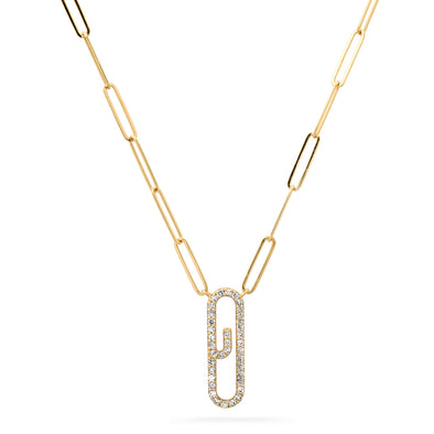 diamond paperclip necklace