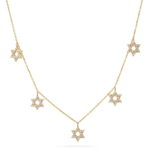 dangling star of david diamond neckalce