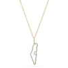 diamond outline map of israel necklace