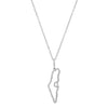 dainty map of israel necklace