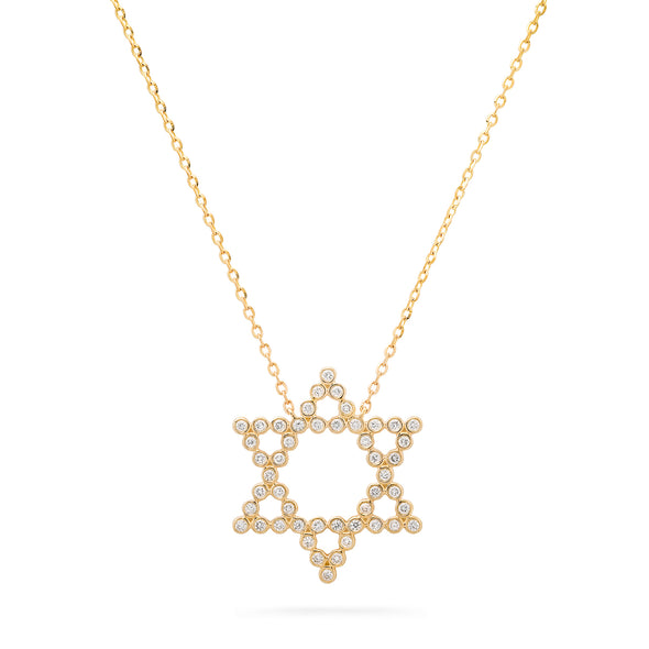 bezel star of david necklace