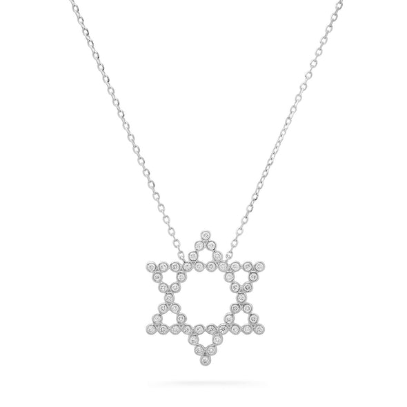 real gold and diamond star of david necklace