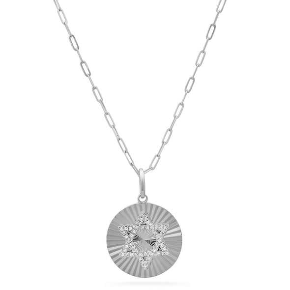 gold magen david star of david medallion necklace
