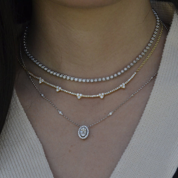 diamond layering necklaces