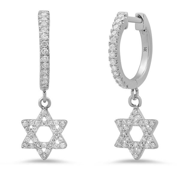 star of david hanging earrings