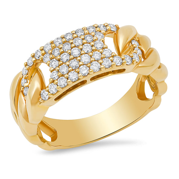 Chunky Cuban Diamond Tag Ring