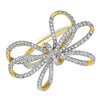 oversized 14k yellow gold diamond bow ring