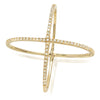 diamond criss cross ring 14k solid yellow gold 