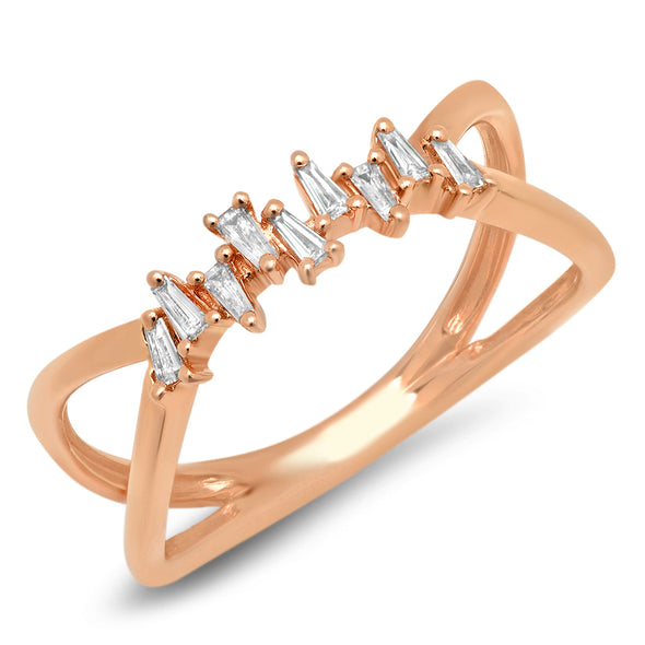 Double Band Baguette Row Ring