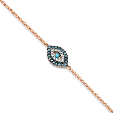 Diamond Turquoise Evil Eye Bracelet