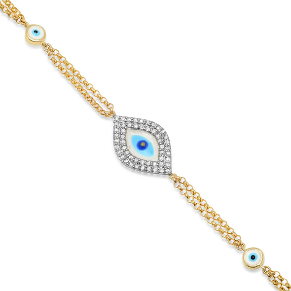 Double Chain Evil Eye Bracelet