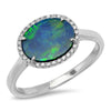 unique semi precious ring opal diamond stones