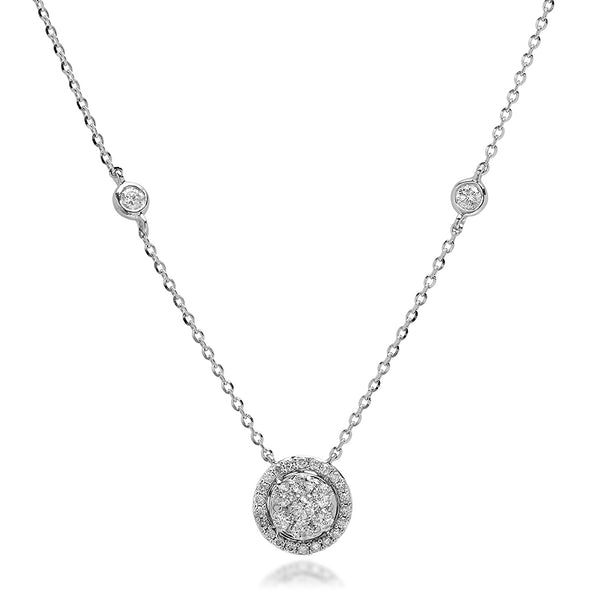 Diamond Halo Circle Necklace