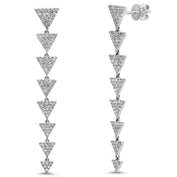 Diamond Triangle Multi Drop Earring