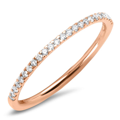 14k rose gold thin diamond stacking ring band