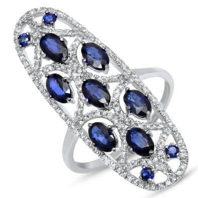 Blue Sapphire Diamond Enclave Ring