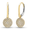 diamond disc earrings 14k yellow gold