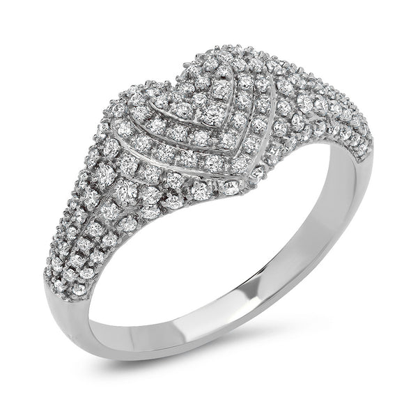 Diamond Encrusted Signet Heart Ring