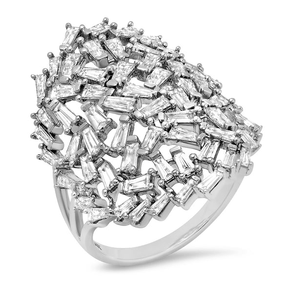 Large Diamond Lace Baguette Ring
