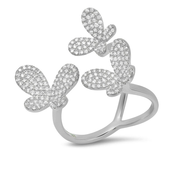 dancing butterfly invisible ring diamond