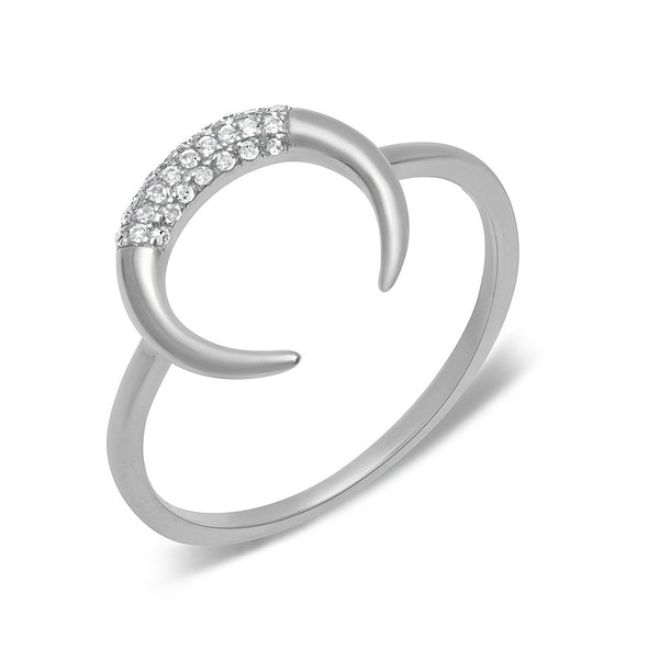 Crescent Diamond Ring