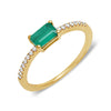 14k yellow gold diamond emerald cut emerald ring