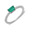 real genuine diamond emerald cut emerald green stone ring dainty fine jewelry delicate 