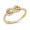 Tie the knot diamond ring 14k yellow gold and diamond 