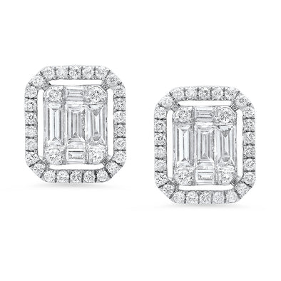 diamond emerald stud earrings