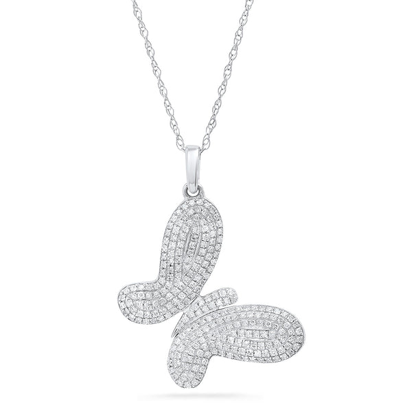 Whimsical Tilted Butterfly Pendant Necklace