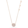 14k rose gold diamond disc necklace with droplets 