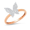 rose gold dainty ring butterfly 