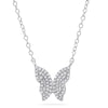 white gold layering silver butterfly pendant necklace