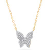 yellow gold diamond butterfly necklace layering 