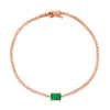 diamond tennis bracelet with  green emerald stone 