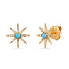 diamond and turquoise star starburst earring