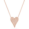 14k rose gold diamond pave elongated heart necklace 