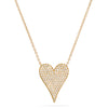 14k solid gold diamond signature modern heart necklace 
