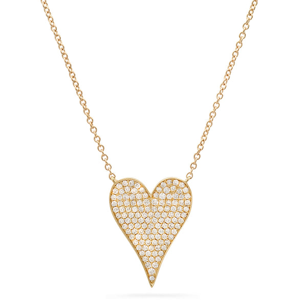14k solid gold diamond signature modern heart necklace 