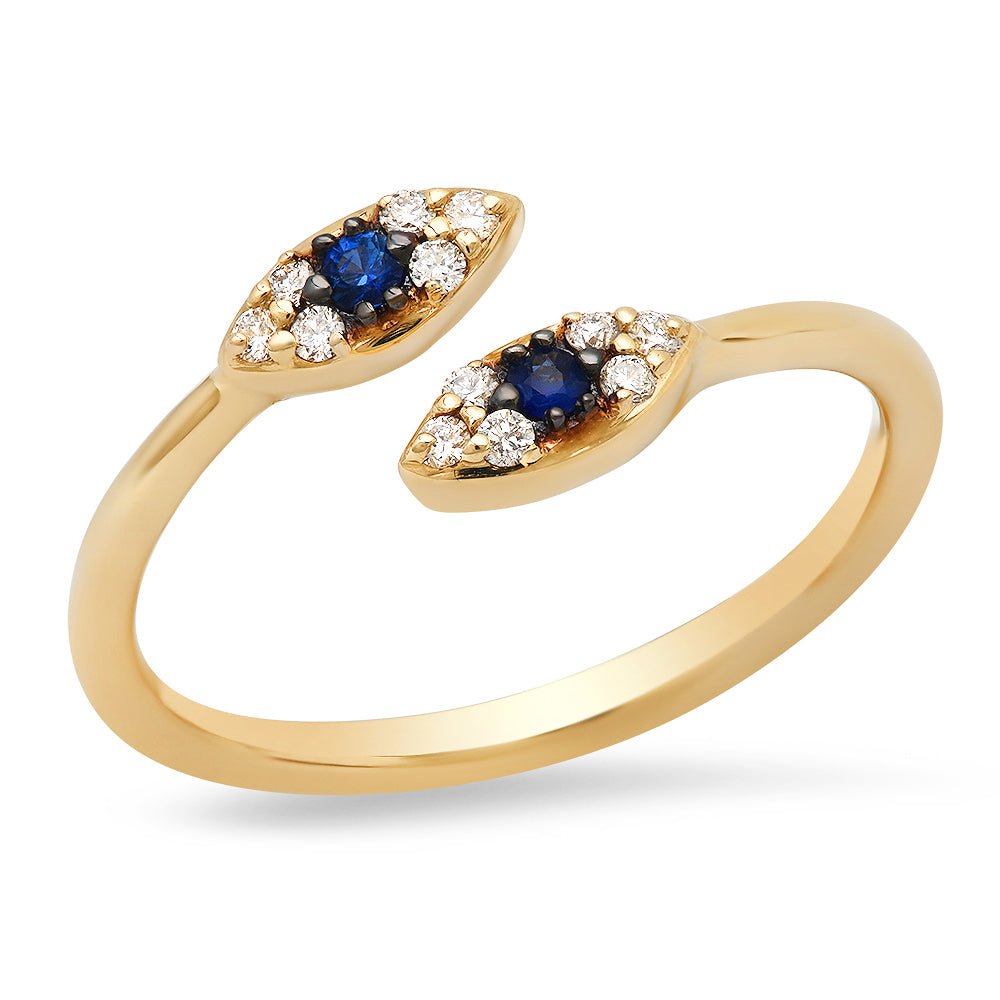Artgem 14 K Sapphire and Diamond Evil Eye Gold Ring at Rs 11500 in Jaipur