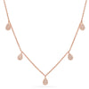 rose gold diamond teardrop layering necklace