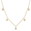 14k yellow gold diamond teardrop necklace