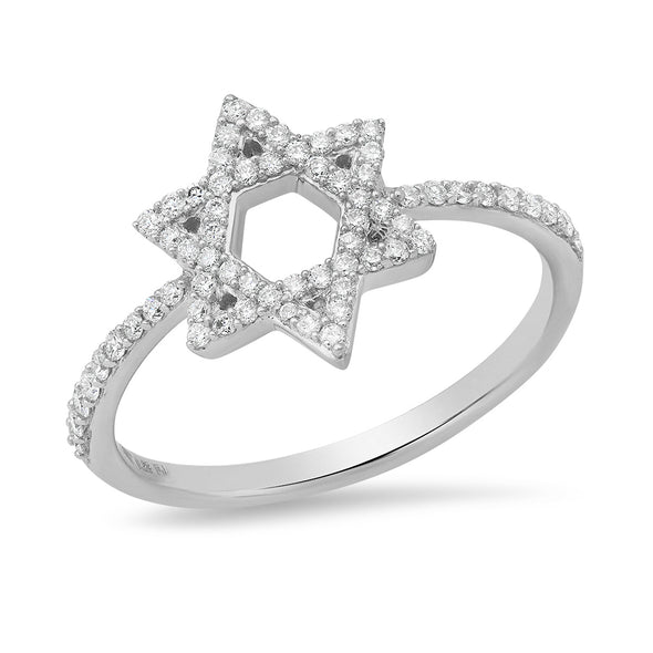 diamond star of david ring