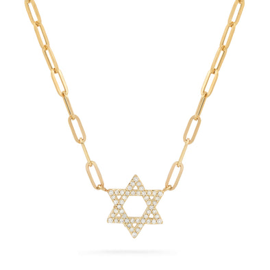 paperclip star of david necklace