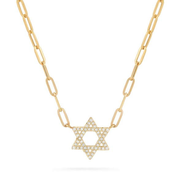 paperclip star of david necklace