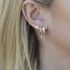 ear stack heart stud earring